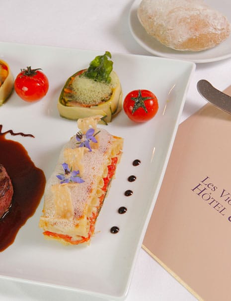 Image d'un plat gastronomique, restaurant de l'Hôtel & Spa Les Violettes