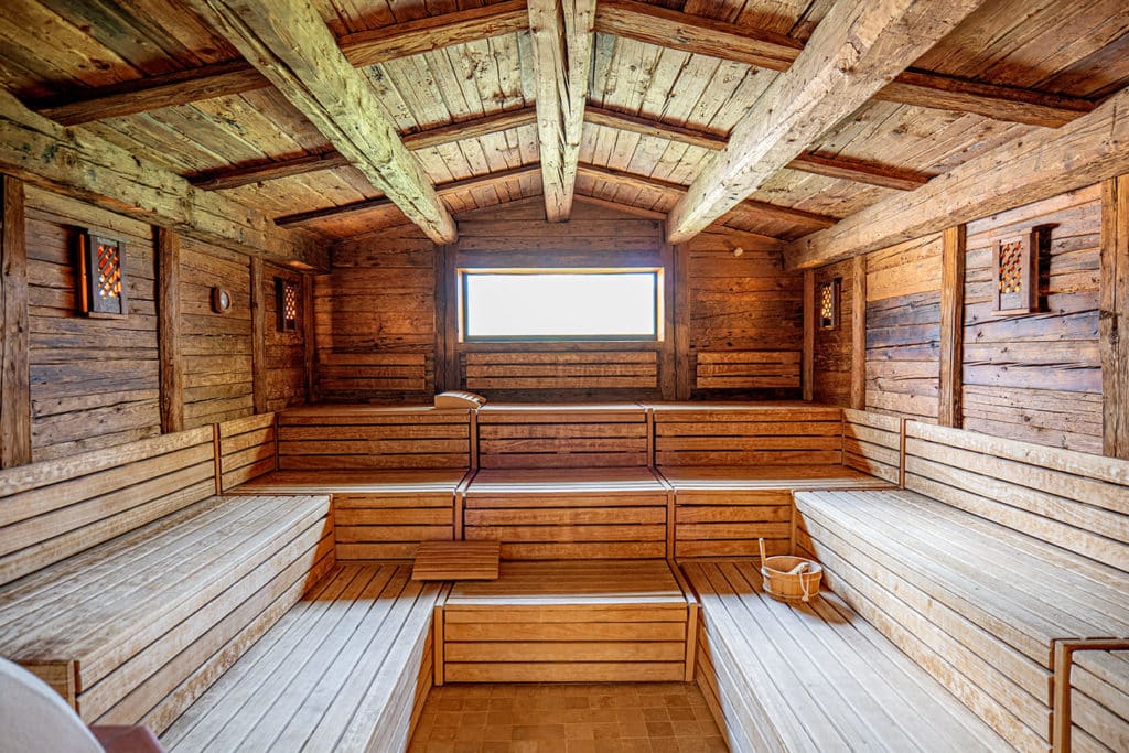 Sauna au spa les violettes