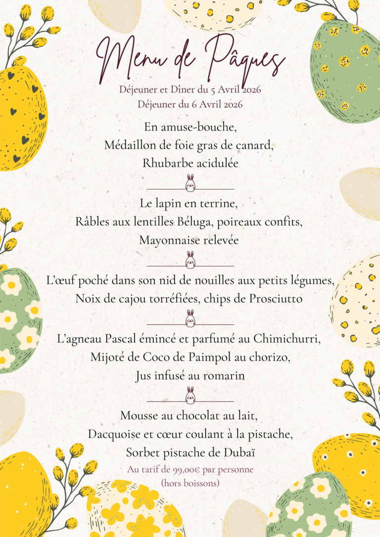 Menu Paques 2026