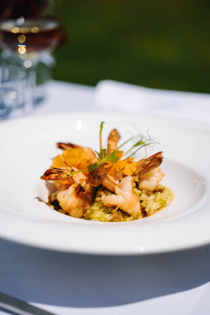 Risotto crémeux aux gambas rôties