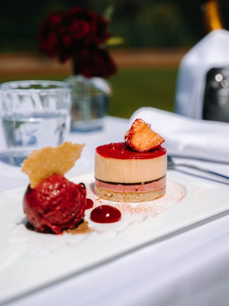 dessert entremets fraise sorbet fruits rouges