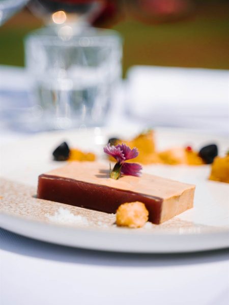 entree foie gras maison fleur comestible